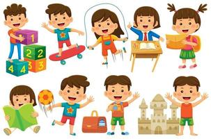 clipart vectoriel enfants dans un style design plat