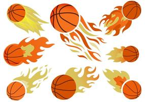 Basketball en feu vecteur gratuit