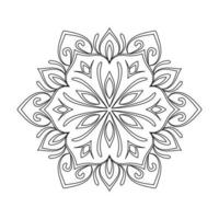 conception de mandala floral avec dessin au trait noir et blanc de style ethnique vecteur