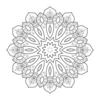 conception de mandala floral avec dessin au trait noir et blanc de style ethnique vecteur