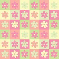 mignon patchwork floral sans soudure de fond. toile de fond en damier de couleur pastel. design vectoriel moderne, tendance et lumineux pour le textile, l'impression, le papier peint