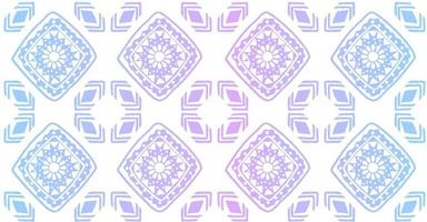 motif géométrique harmonieux d'arc-en-ciel bleu violet dans un style africain avec carré, tribal et cercle vecteur