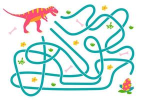 labyrinthe, aidez le dinosaure à trouver le bon chemin vers l'œuf. quête logique pour les enfants. illustration mignonne pour livres pour enfants, jeu éducatif