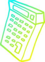 calculatrice de dessin animé de dessin de ligne de gradient froid vecteur