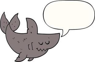 requin de dessin animé et bulle de dialogue vecteur