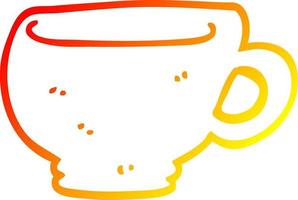 tasse de dessin animé de dessin de ligne de gradient chaud vecteur