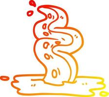 tentacule fantasmagorique de dessin de ligne de gradient chaud