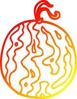 melon de dessin animé de dessin de ligne de gradient chaud vecteur