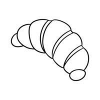 image monochrome, illustration vectorielle de délicieux croissants fraîchement cuits au four en style cartoon sur fond blanc vecteur