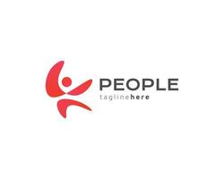 création de logo de personnes heureuses. logo humain abstrait pour l'identité du logo d'entreprise vecteur