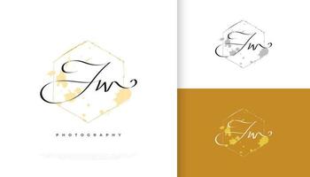 logo de signature initiale jw avec un style d'écriture élégant et minimaliste. création initiale du logo j et w pour le mariage, la mode, les bijoux, la boutique et l'identité de la marque d'entreprise vecteur