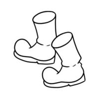 image monochrome, bottes pour hommes en cuir, illustration vectorielle en style dessin animé sur fond blanc vecteur