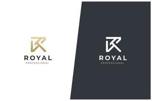 concept de conception de vecteur de logo de lettre r - marque d'icône de monogramme. modèle de conception d'emblème de luxe minimal créatif. logo universel r