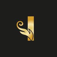 logo lettre i de luxe en or. i logo avec fichier vectoriel de style gracieux.