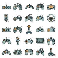 icônes de joystick définies vectorielles à plat
