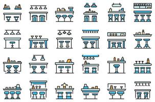 icônes de comptoir de bar définies vectorielles à plat vecteur