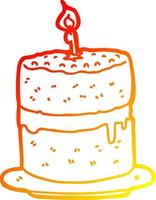 gâteau de dessin animé de dessin de ligne de gradient chaud vecteur