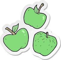 autocollant d'un dessin animé pommes saines vecteur