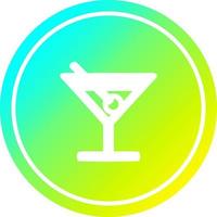 cocktail avec circulaire d'olive dans le spectre de gradient froid vecteur