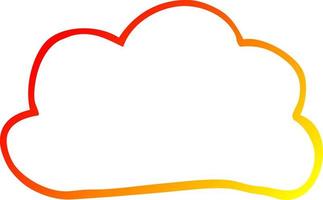 ligne de gradient chaud dessinant un nuage de temps de dessin animé vecteur