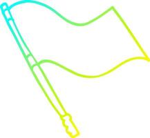 drapeau de dessin animé de dessin de ligne de gradient froid vecteur