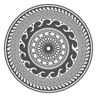 bordures de méandres ronds. cercle conception de mandala grec. motifs d'éléments de décoration. illustration vectorielle isolée sur fond blanc vecteur