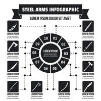 concept d'infographie de bras en acier, style simple vecteur