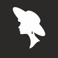 silhouette de jeune fille au chapeau. illustration vectorielle. vecteur