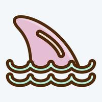 icône nageoires de requin. adapté au symbole des fruits de mer. style plat. conception simple modifiable. vecteur de modèle de conception. simple illustration