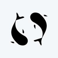 icône carpes. adapté au symbole japonais. style de glyphe. conception simple modifiable. vecteur de modèle de conception. simple illustration