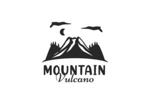 volcan de montagne logo classique vecteur