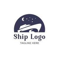 modèle de logo de cercle de navire vecteur