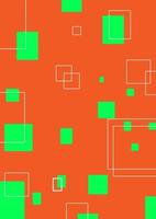 graphique abstrait arrière-plan carré contour orange vert blanc illustration vectorielle vecteur