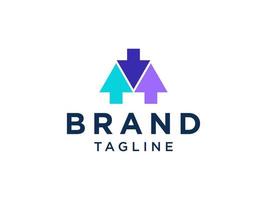 logo triple flèche. triangle géométrique coloré flèches lettre initiale v isolé sur fond blanc. élément de modèle de conception de logo vectoriel plat pour les logos d'entreprise et de marque.