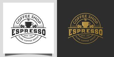 logos rétro vintage et conception de style d'emblème d'insigne de café classique vecteur