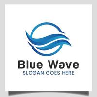 logo abstrait vague bleue dans la plage, pour les icônes de vague, élément de mer d'eau, océan, illustration vectorielle de vagues de mer vecteur