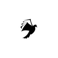 logo oiseau. modèle de logo d'entreprise d'oiseau, conception d'emblème sur fond blanc vecteur