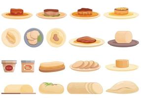 icônes de foie gras définies vecteur de dessin animé. cuisine française