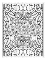 meilleur ami cite un livre de coloriage, une page de coloriage de citations vecteur