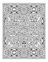 livre de coloriage de citations de professeur vecteur