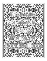 citations de gratitude livre de coloriage pour adulte vecteur