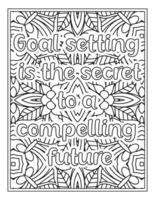 citations de motivation pages de livre de coloriage vecteur