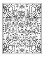 meilleur ami cite un livre de coloriage, une page de coloriage de citations vecteur