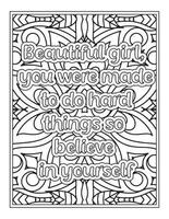 Coloriage de citations de femmes fortes pour livre de coloriage vecteur