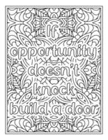 citations de motivation pages de livre de coloriage vecteur