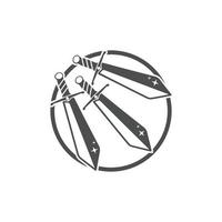 conception d'illustration de modèle de logo vectoriel d'arme d'épée