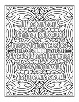 meilleur ami cite un livre de coloriage, une page de coloriage de citations vecteur