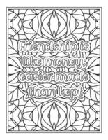 meilleur ami cite un livre de coloriage, une page de coloriage de citations vecteur