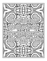 meilleur ami cite un livre de coloriage, une page de coloriage de citations vecteur