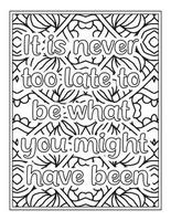 citations de motivation pages de livre de coloriage vecteur